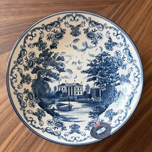 Blue and White Ceramic Plate